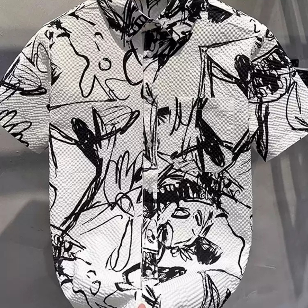 Abstract Sketch Art Print Shirt